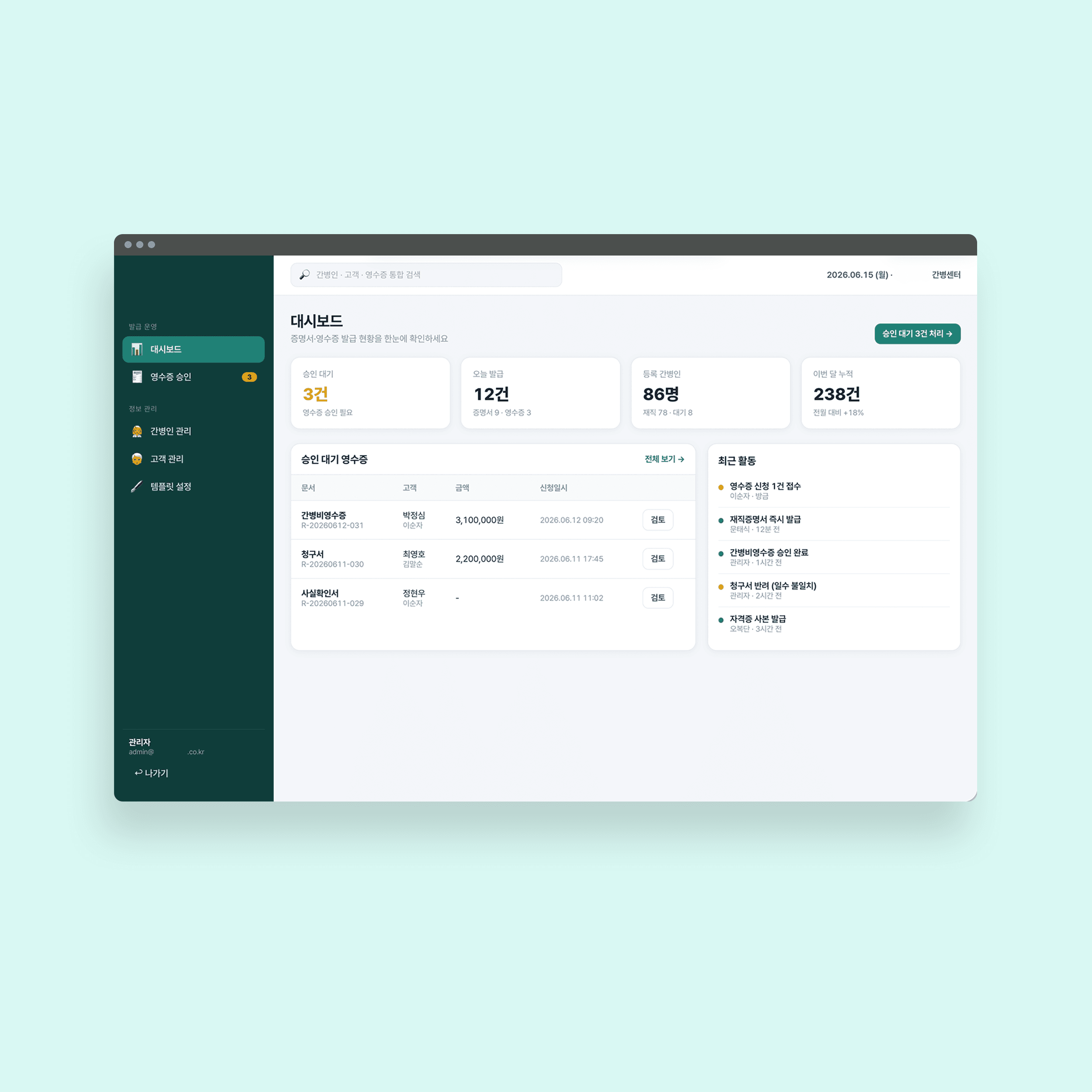 Caregiver Management Solution - Admin Dashboard & Integrated Management