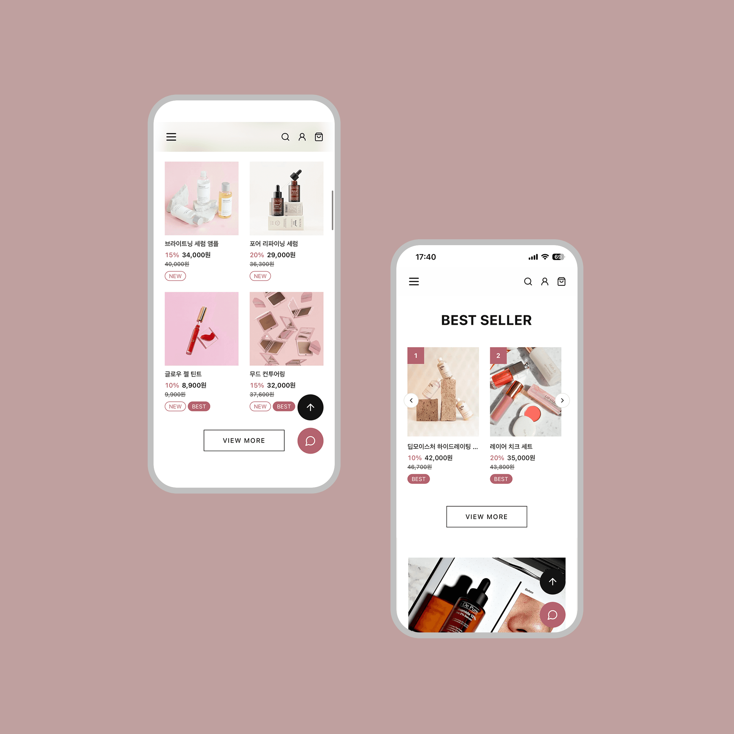 Online beauty shopping mall - responsive design for desktop and mobile