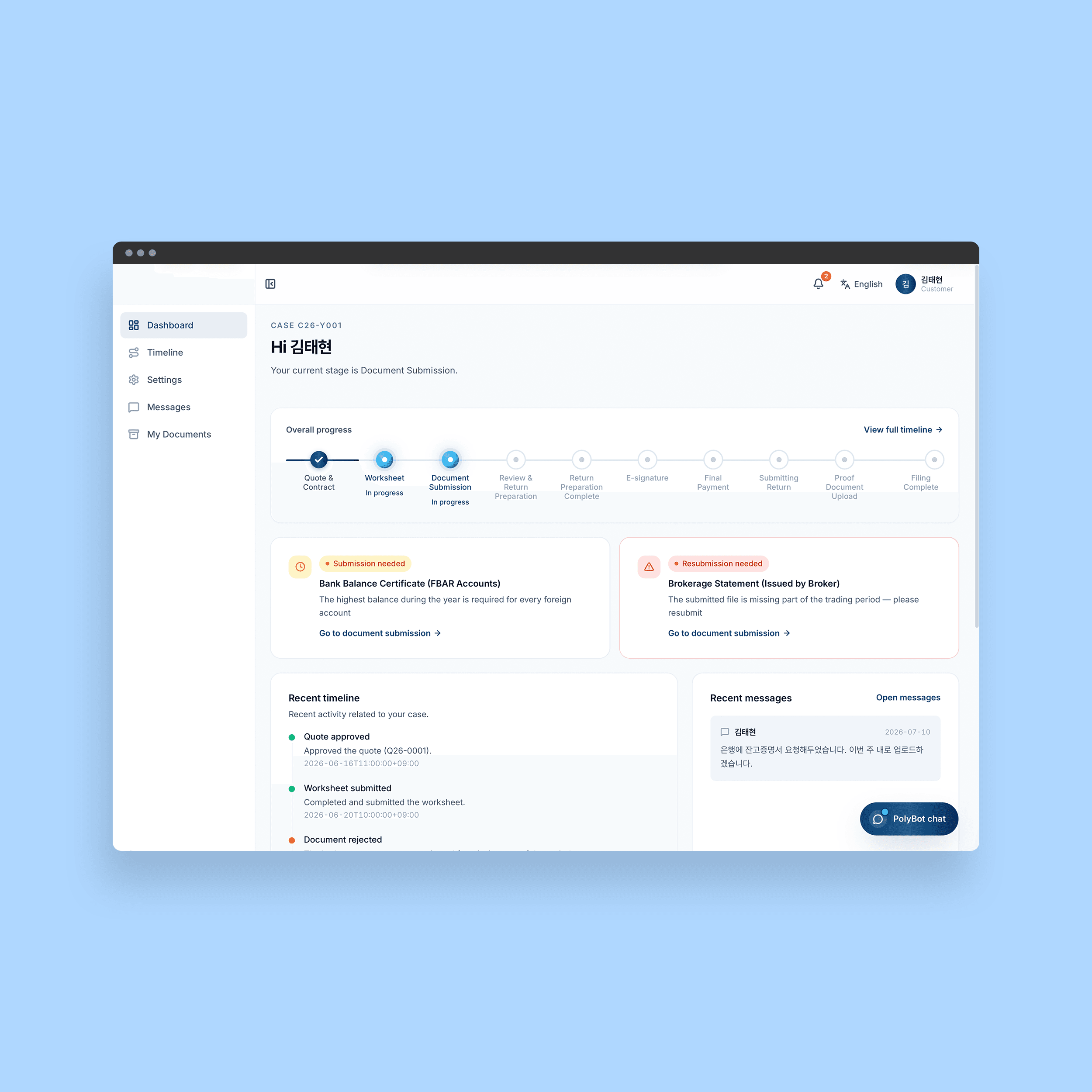 US Tax Filing Service Platform - PolyGlot AI Multilingual Transition